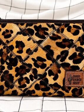 Leopard Print Cosmetic Bag - Brown